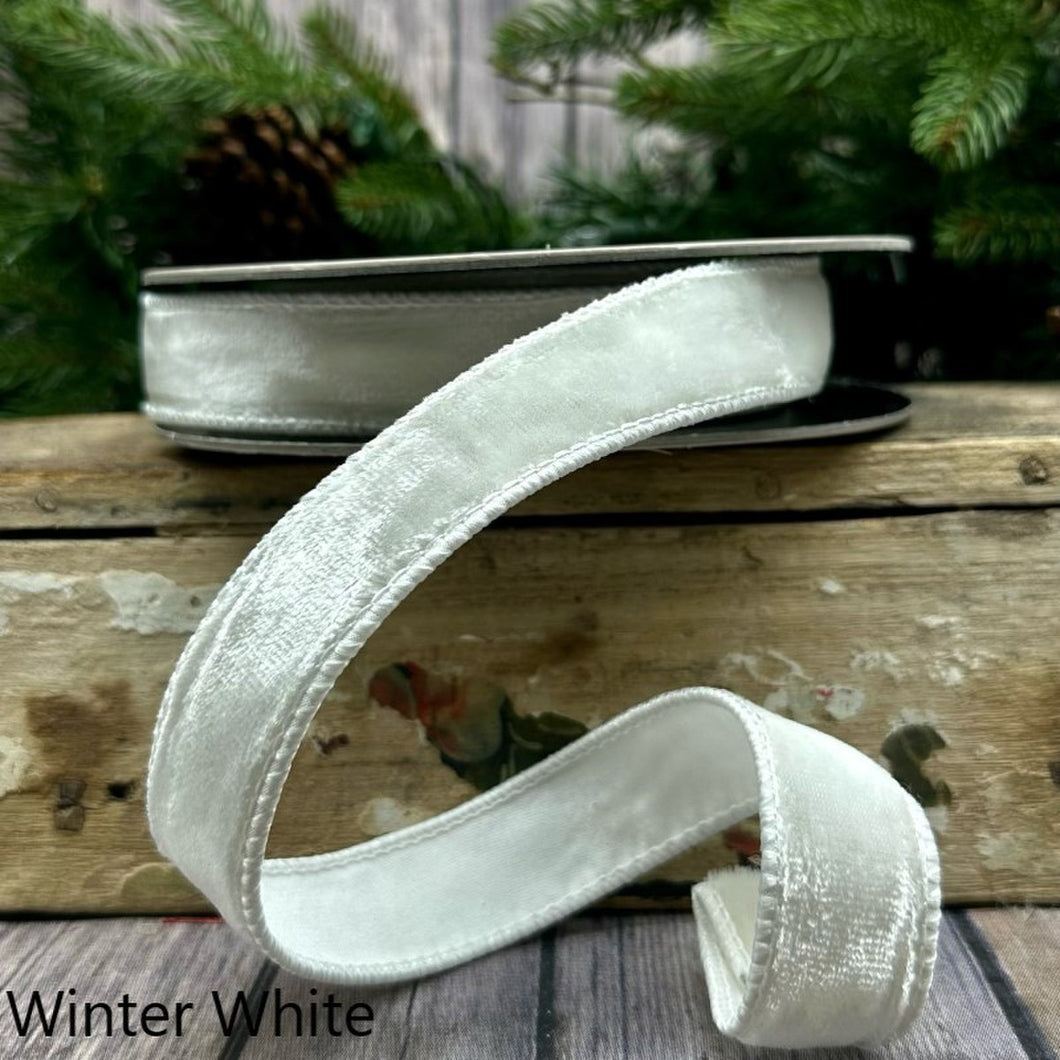 Lush Velvet Ribbon, Winter White