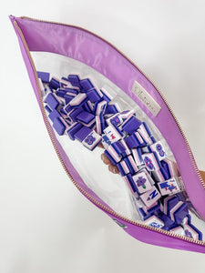 Mahjong Stitched Bag Purple