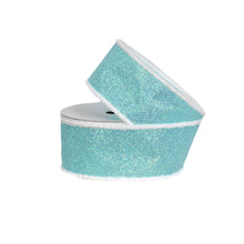 Load image into Gallery viewer, 1 Roll 10 Yd Candy Glitter Ribbon Aqua