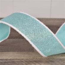 Load image into Gallery viewer, 1 Roll 10 Yd Candy Glitter Ribbon Aqua