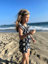 Load image into Gallery viewer, Madigan Romper Navy Eyelet