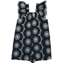 Load image into Gallery viewer, Madigan Romper Navy Eyelet
