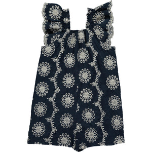 Madigan Romper Navy Eyelet