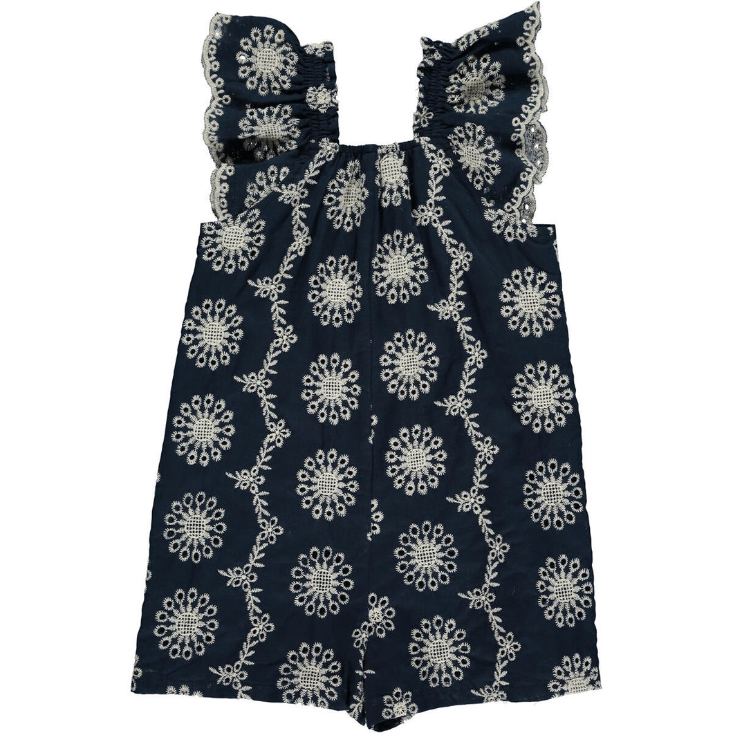 Madigan Romper Navy Eyelet