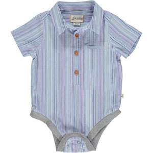 Woven Onesie Multi Blue Stripe