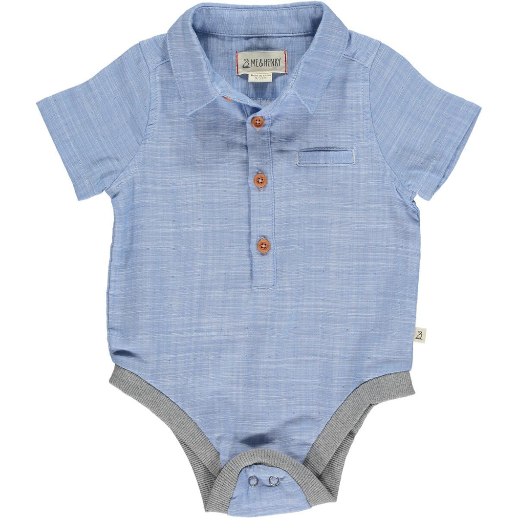 Woven Onesie Pale Chambray