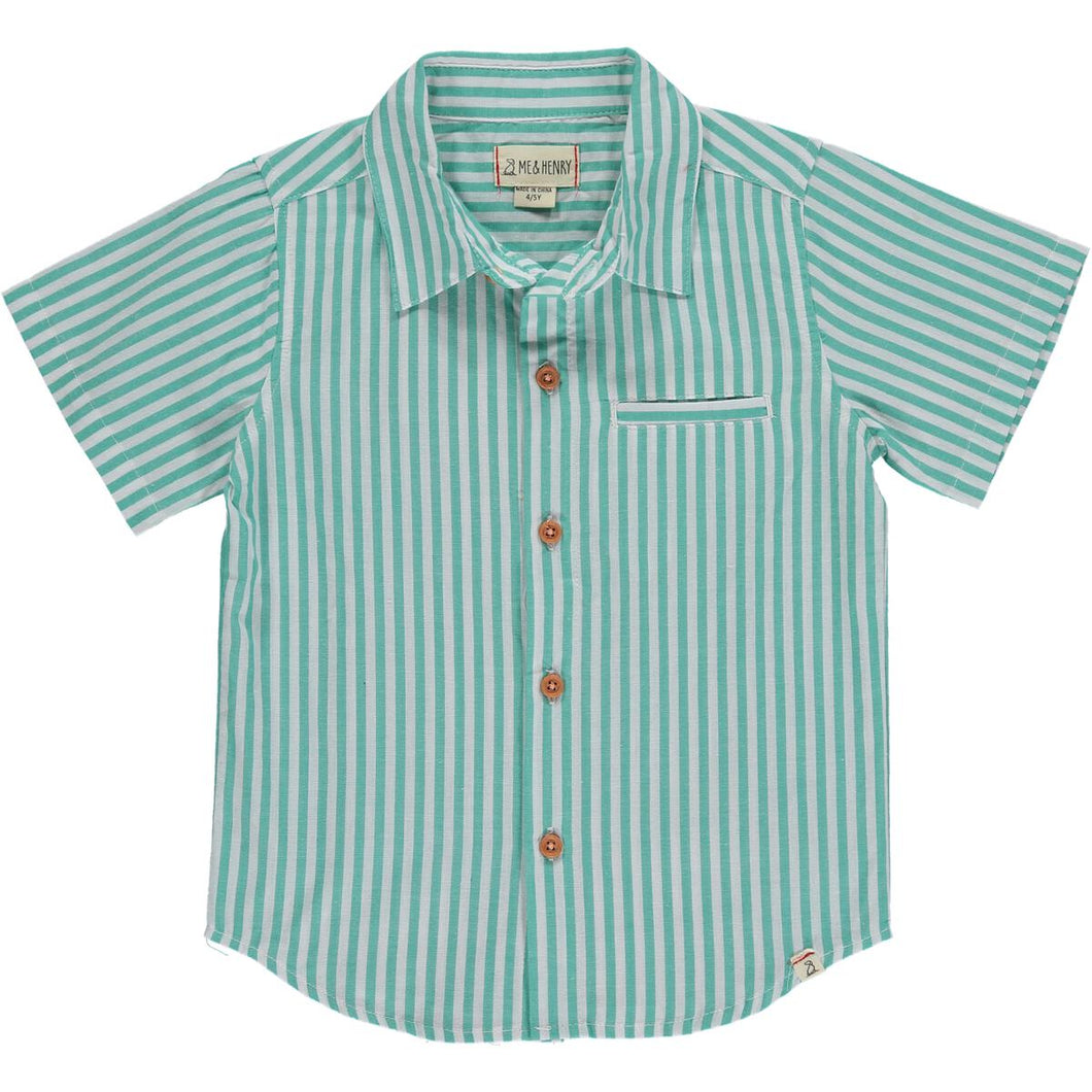 Woven Shirt Green/white stripe