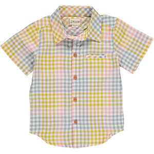 Woven Shirt aqua/yellow plaid