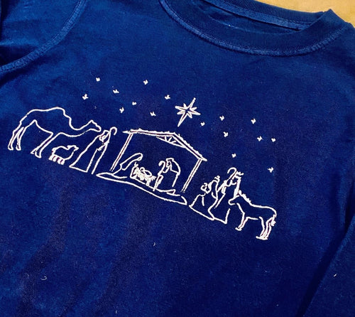 Nativity Tee Blue