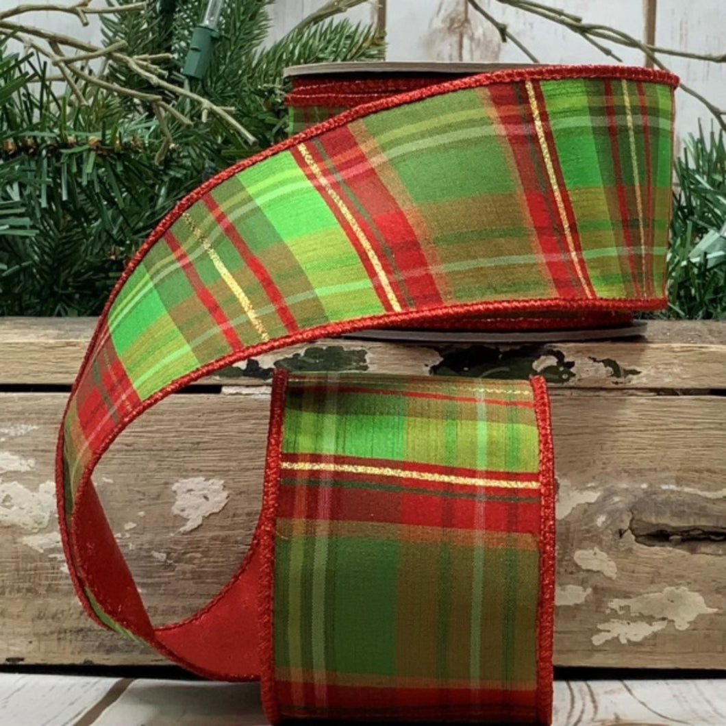 Metallic Plaid Ribbon
