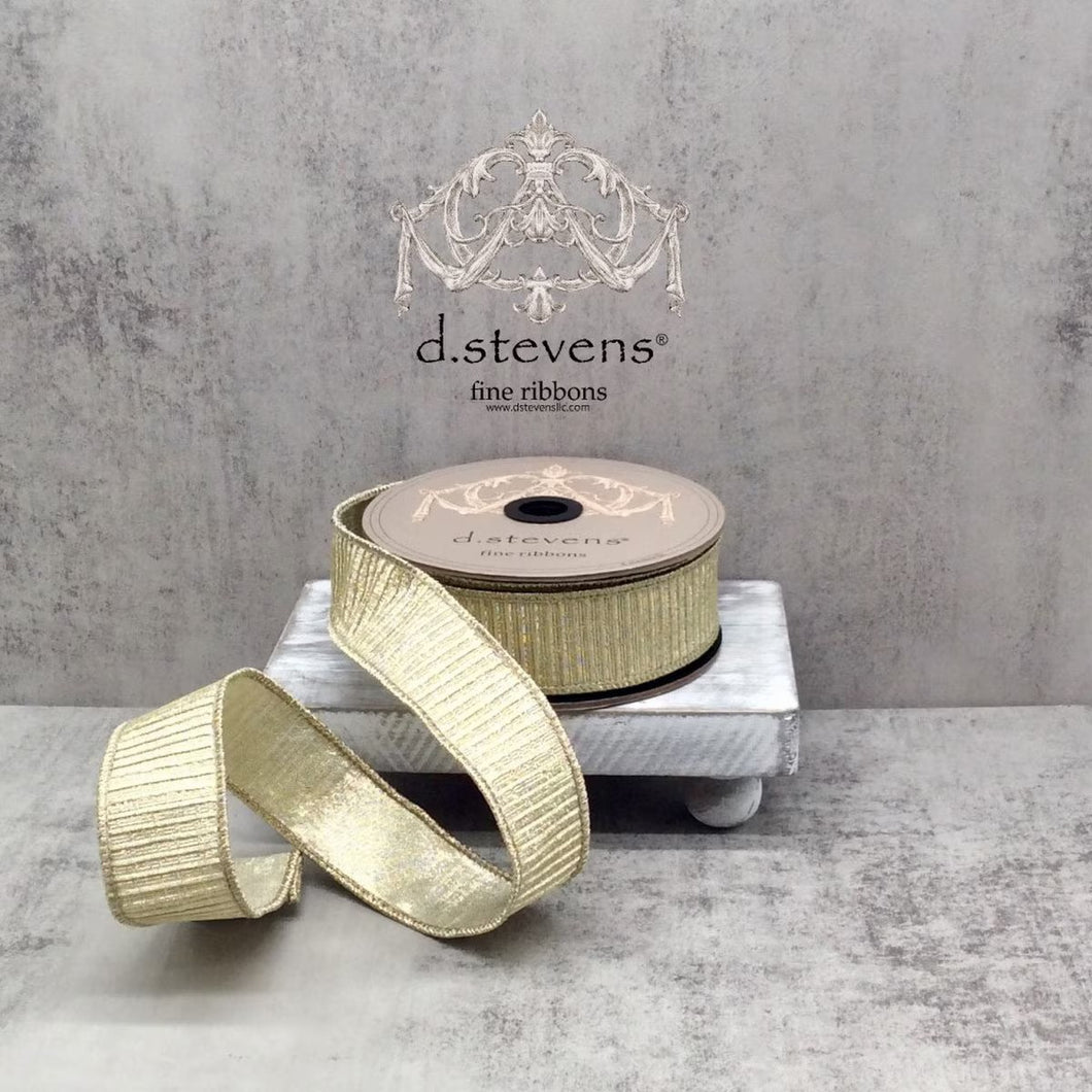 Champagne Pleated Lame Ribbon