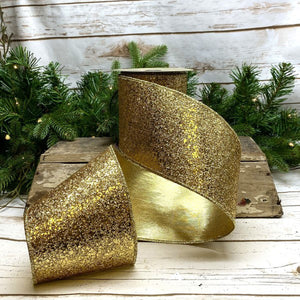 Dark Gold Metallic Heavy Glitter Ribbon
