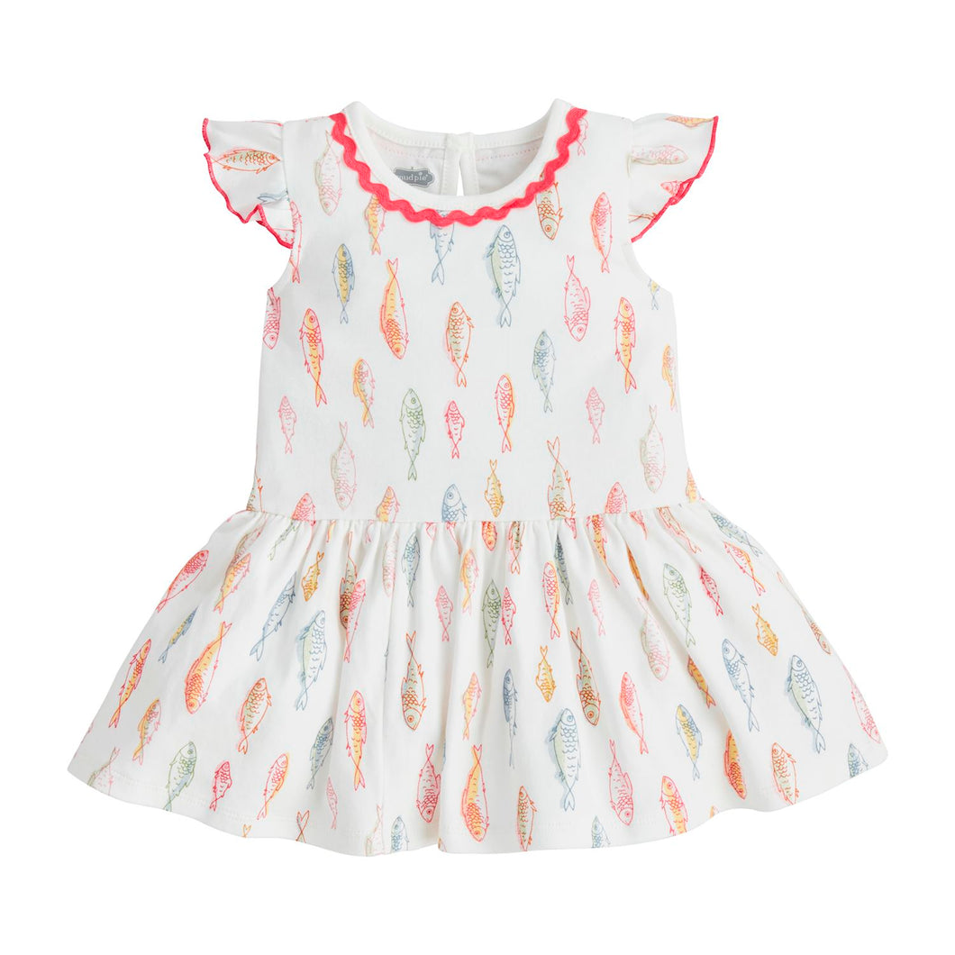 Multi-Color Fish T-Shirt Dress