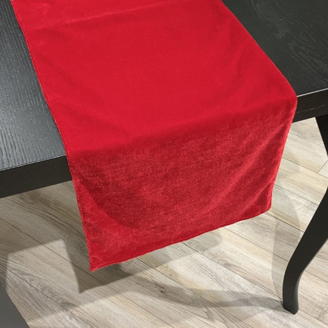 Red Velvet Faux Dupion Back Runner
