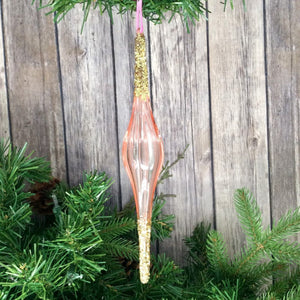 9" Glass Finial Ornament, Pink
