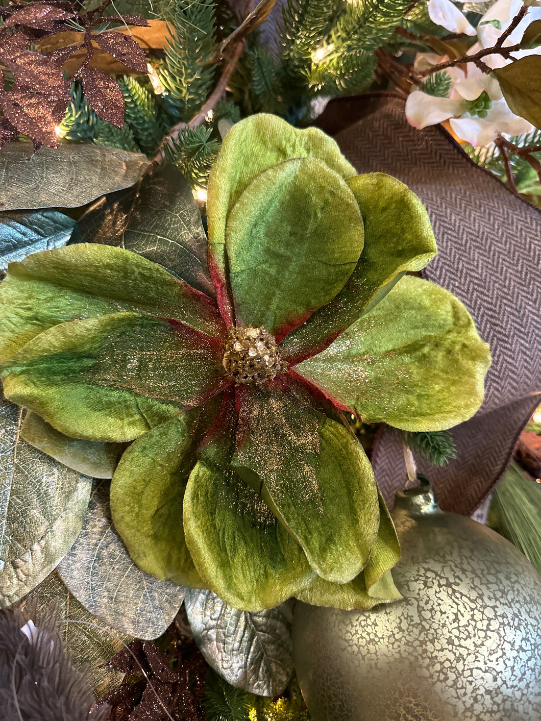 Green Velvet Magnolia Pick