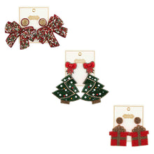 Load image into Gallery viewer, Christmas Seed Bead Earrings