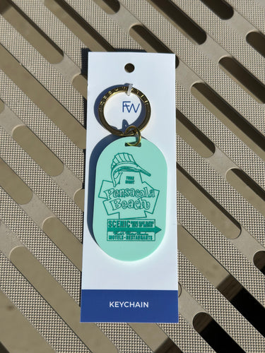 Pensacola Beach Teal Keychain