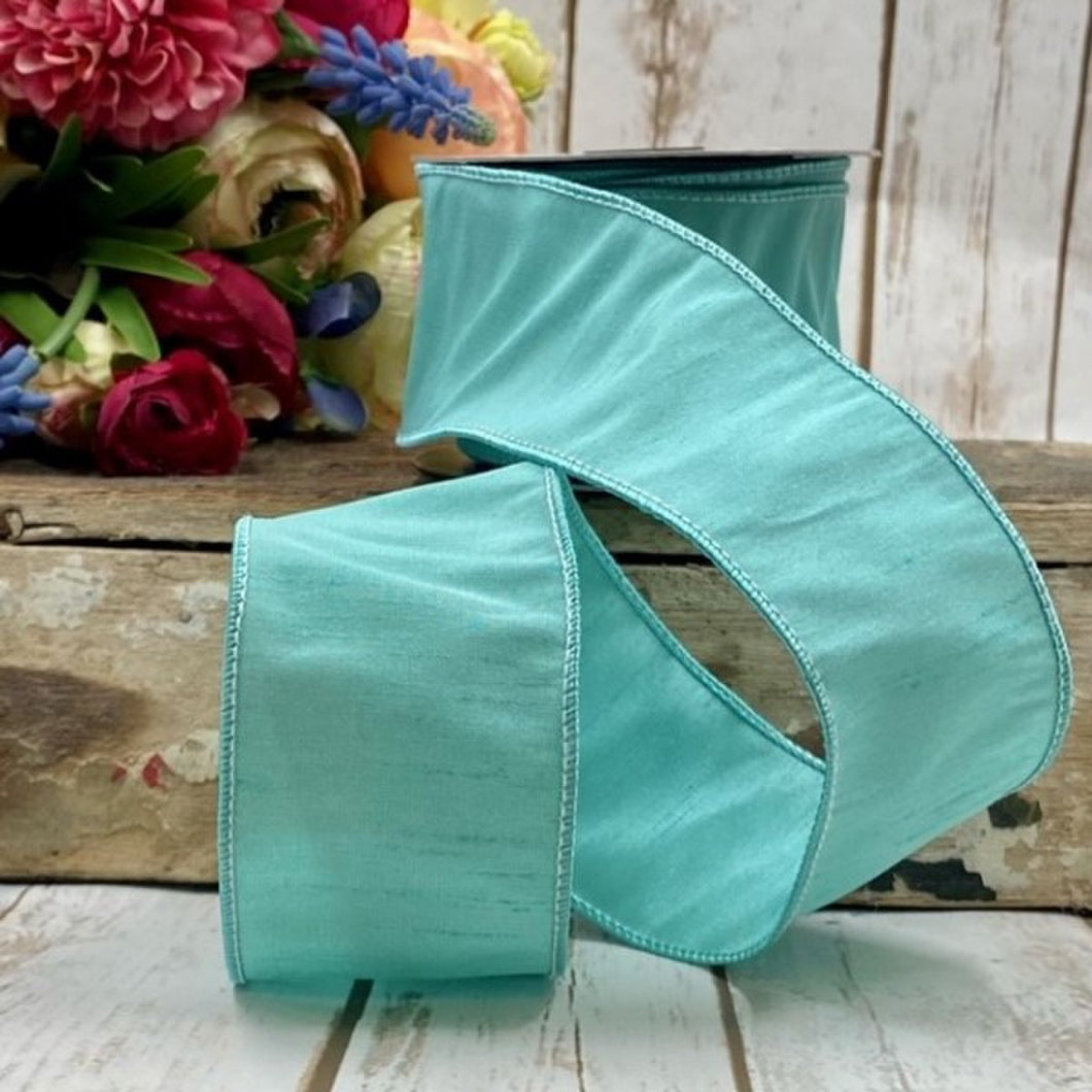 Faux Dupion Ribbon, Sea Green