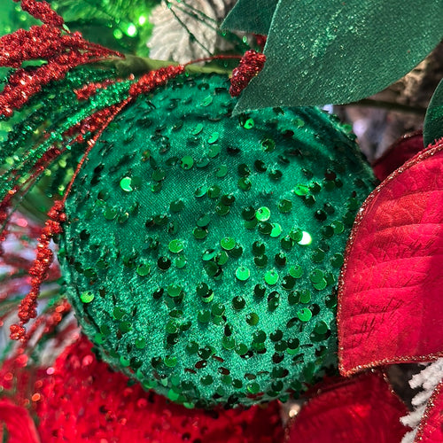 Small Green Sequin Ball Ornament