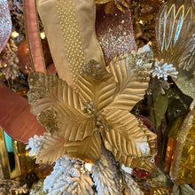 Load image into Gallery viewer, Gold Poinsettia Pick