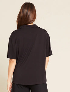 Goodnight Short Sleeve Sleep Shirt Black