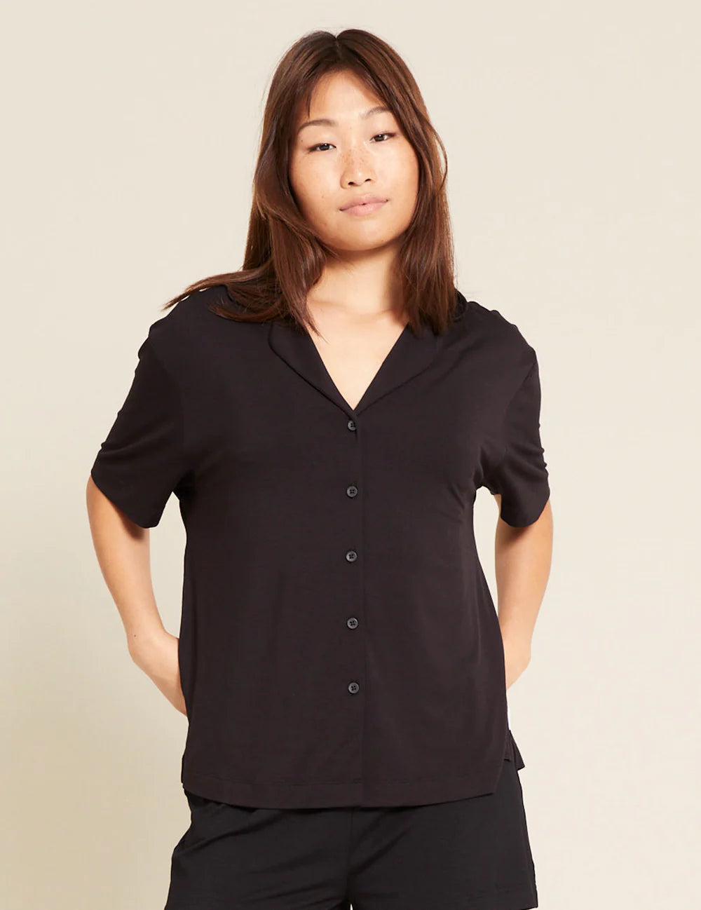 Goodnight Short Sleeve Sleep Shirt Black