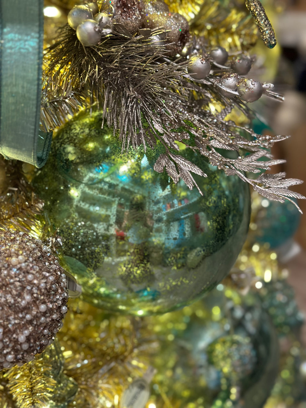 Mercury Ball Ornament Aqua 8