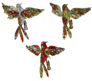 Beaded Glitter Bird Clip