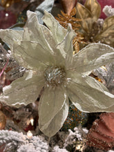 Load image into Gallery viewer, Snowed Burlap Magnolia Spray