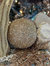 Load image into Gallery viewer, Champagne Glitter Bead Ball Ornament, Large