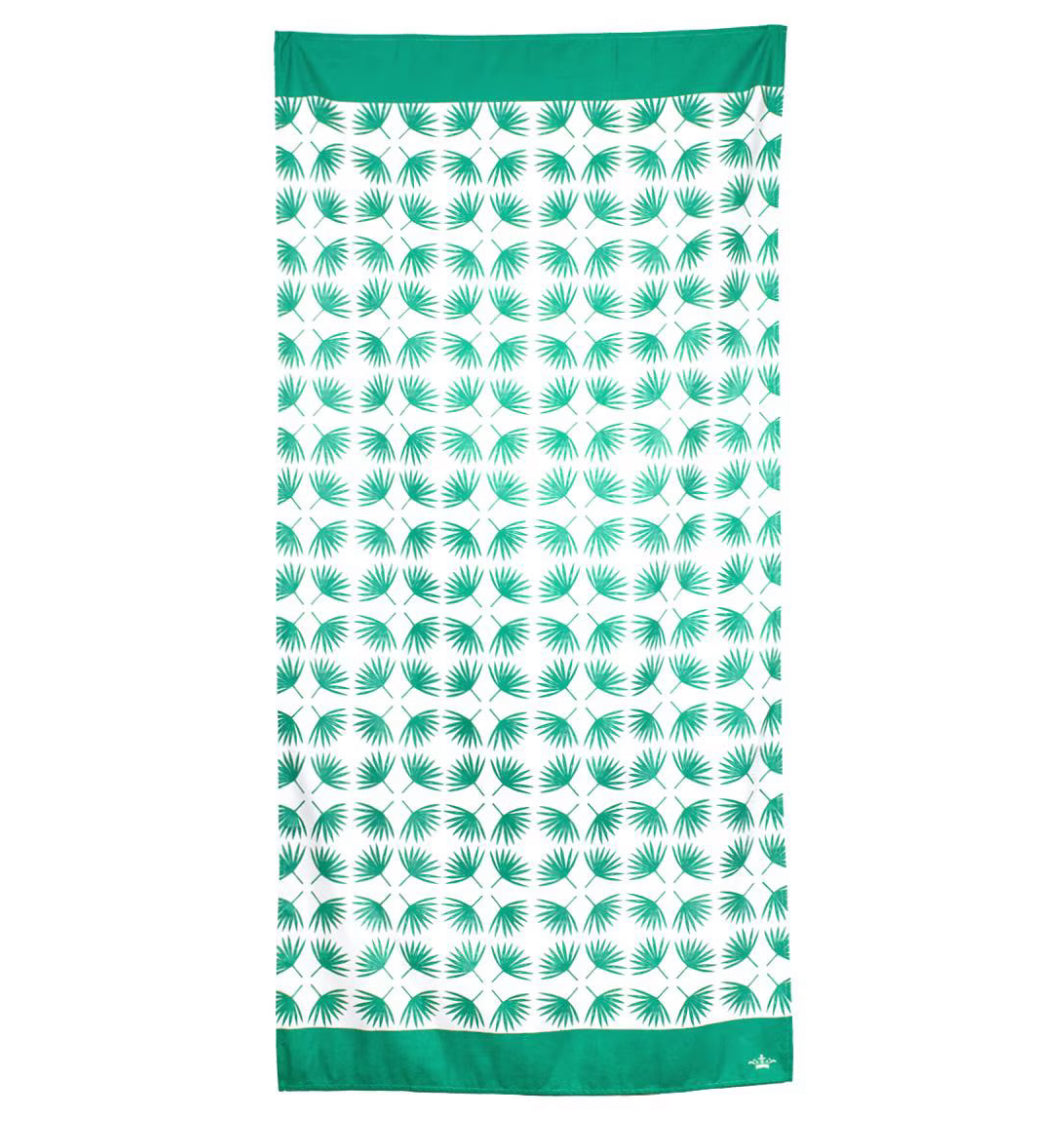 Boca Raton Beach Towel Emerald/White
