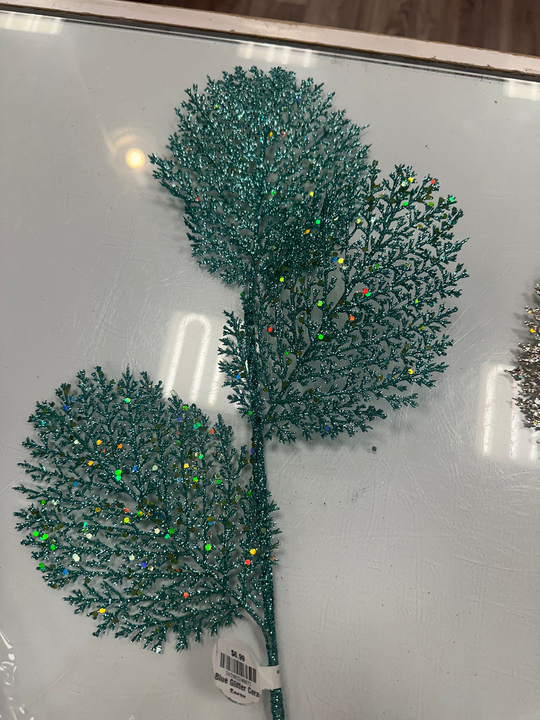 Aqua Blue Glitter Coral Reef Spray