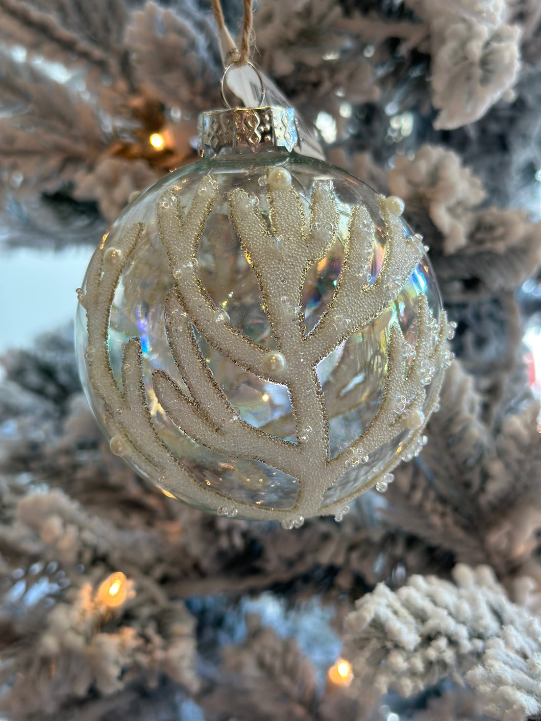 Coral Glass Ornament