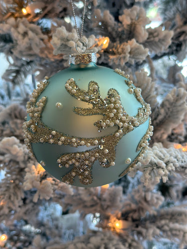 Aqua Coral Ball Ornament