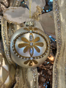 Glass Ball/Finial Ornament, Silver-Gold