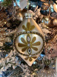 Glass Ball/Finial Ornament, Silver-Gold