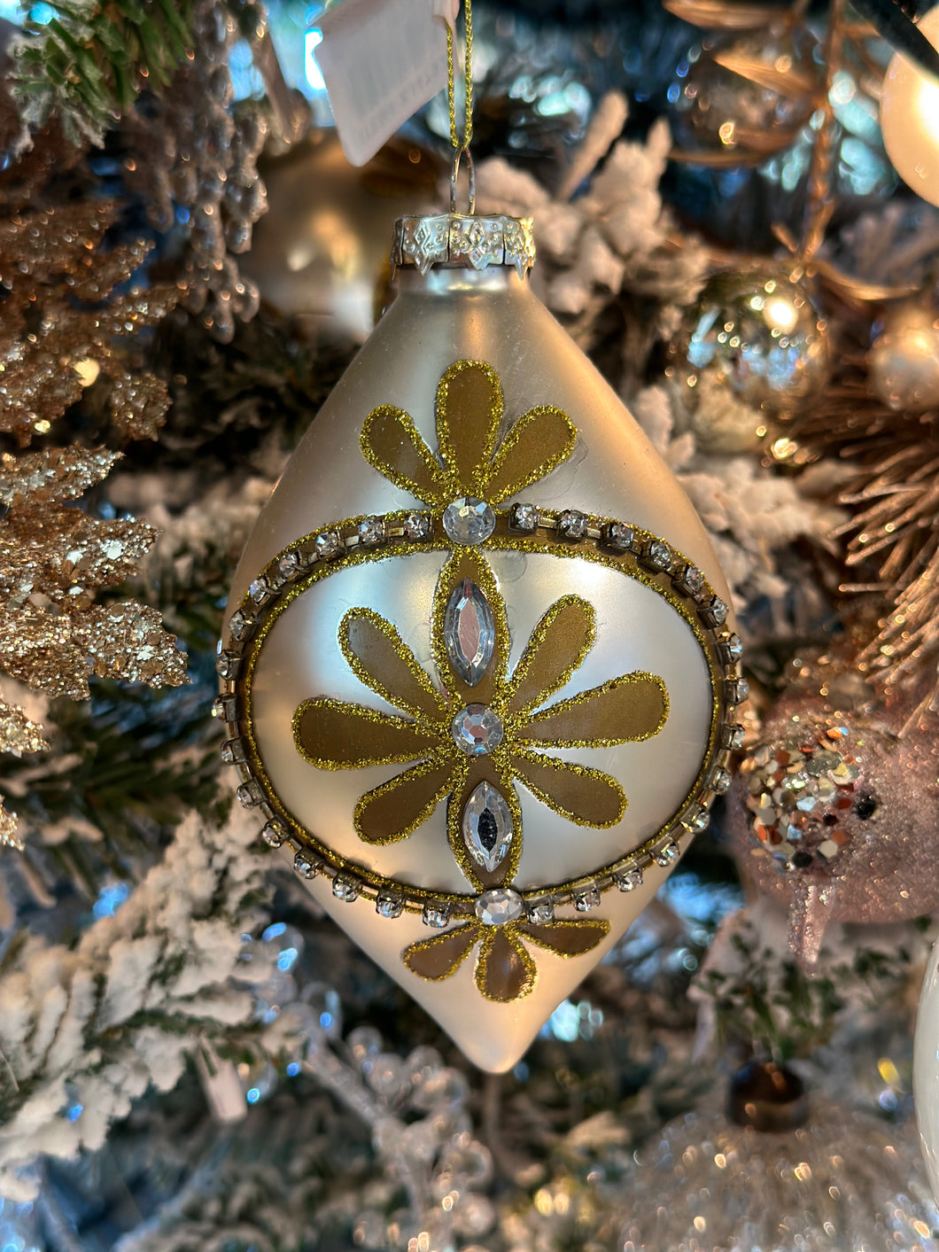 Glass Ball/Finial Ornament, Silver-Gold