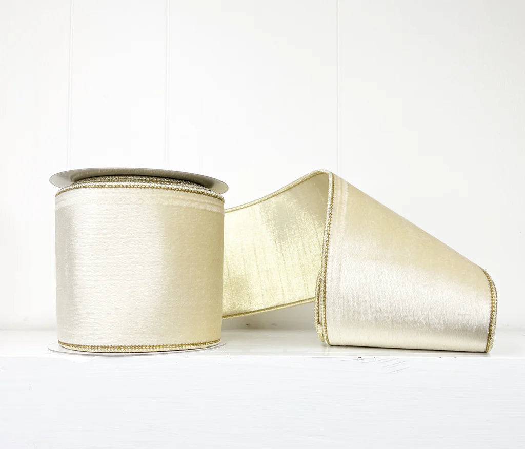 Ivory Velvet Ribbon
