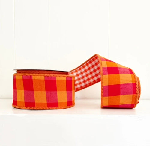 Orange Gingham Ribbon