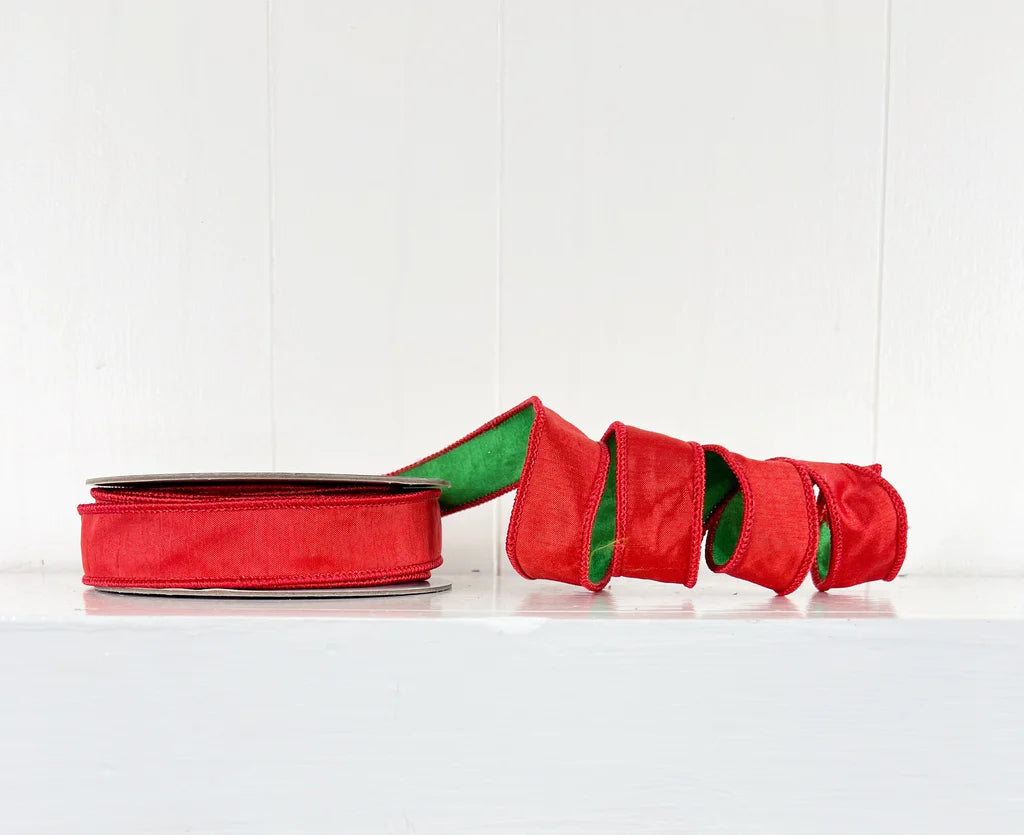 Red and Green Wired Ribbon
