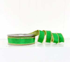 Green and Gold Wired Ribbon