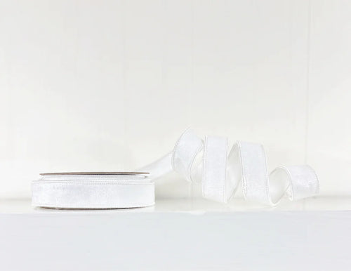 White Velvet Wired Ribbon