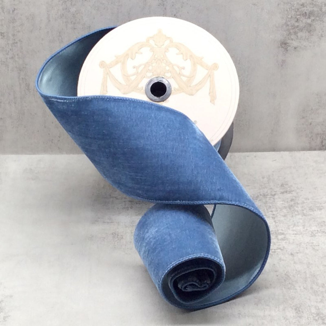 Lush Velvet Dusty Blue Dupion Ribbon