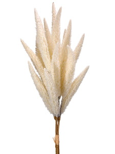 Cream Flocked Foxtail Grass Pick