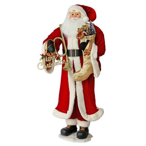 Santa with Wreath & Stocking