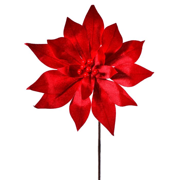 Red Velvet Poinsettia Pick