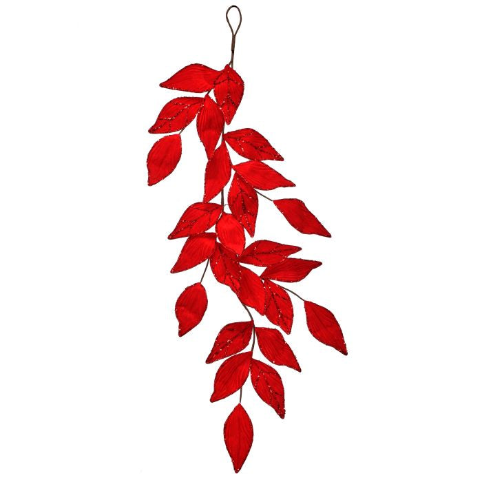 Red Veined Velvet Leaf Garland