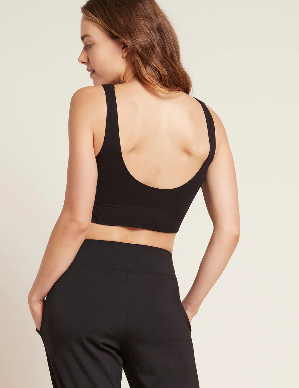 Ribbed Seamless Bra Black