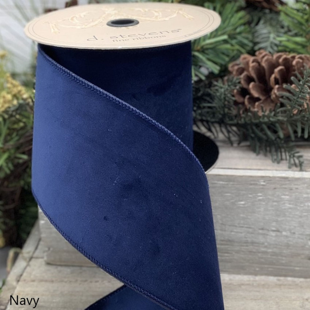 Navy Velvet Taffeta Ribbon